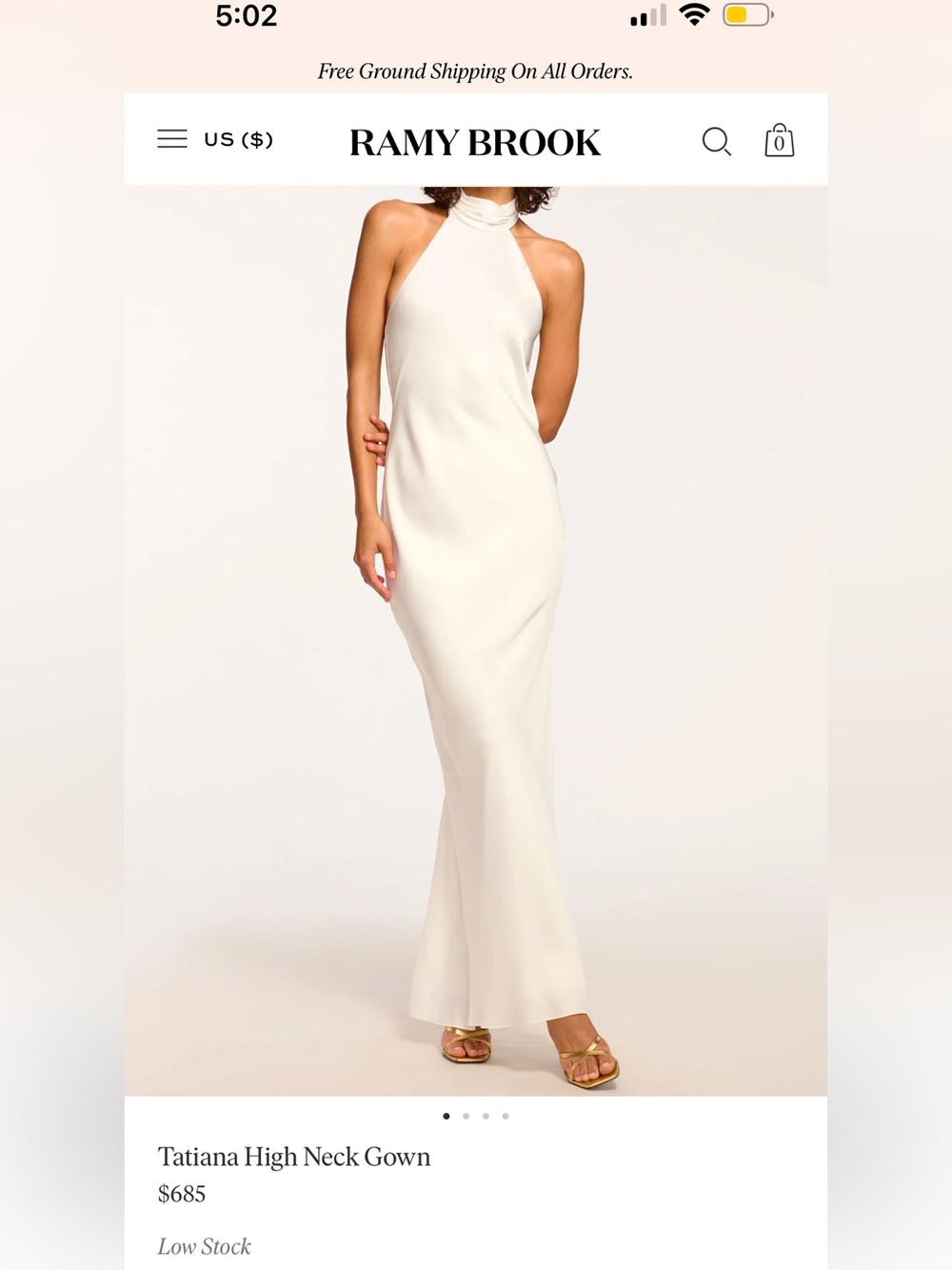 Ramy Brook Tatiana Gown Ivory brand new with tags